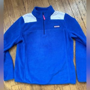 Vineyard Vine Stripped Shoulder Quarter Zip Pullover